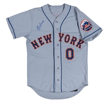 1996-02 Rey Ordonez Team Issued & Signed New York Mets Road Jersey (Beckett)